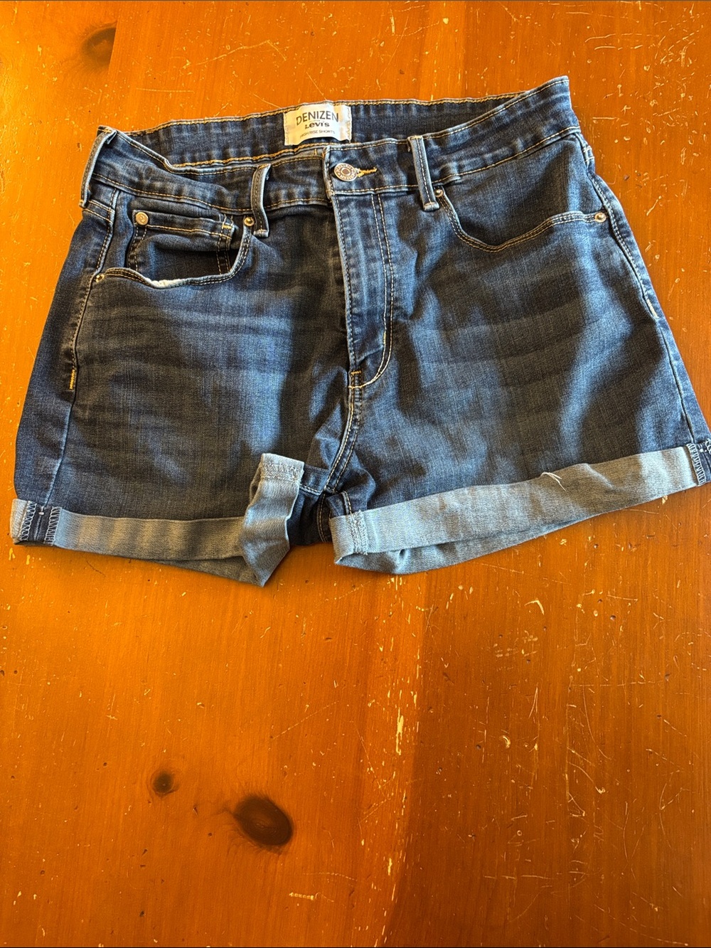 Women's Levi's Navy Denim Roll-Cuff Shorts